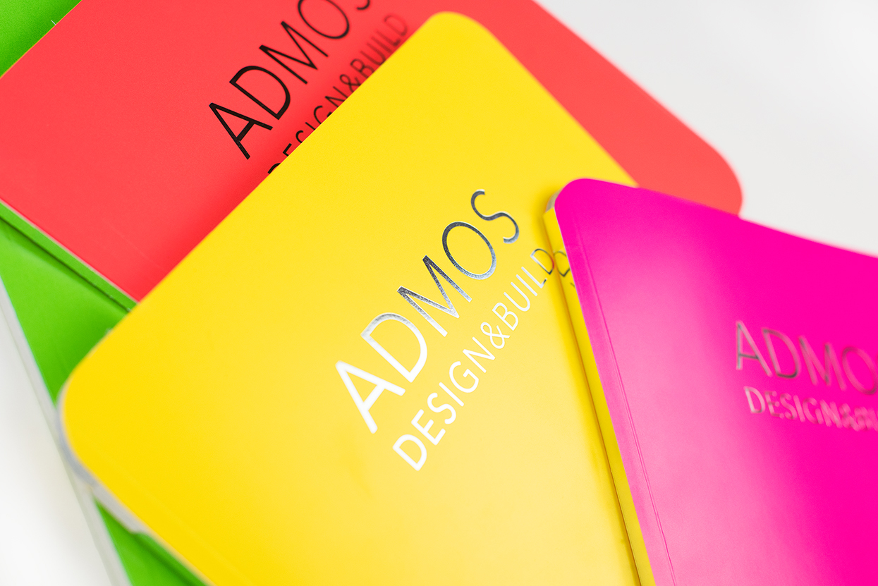 Admos Client borchure cover colors layouts