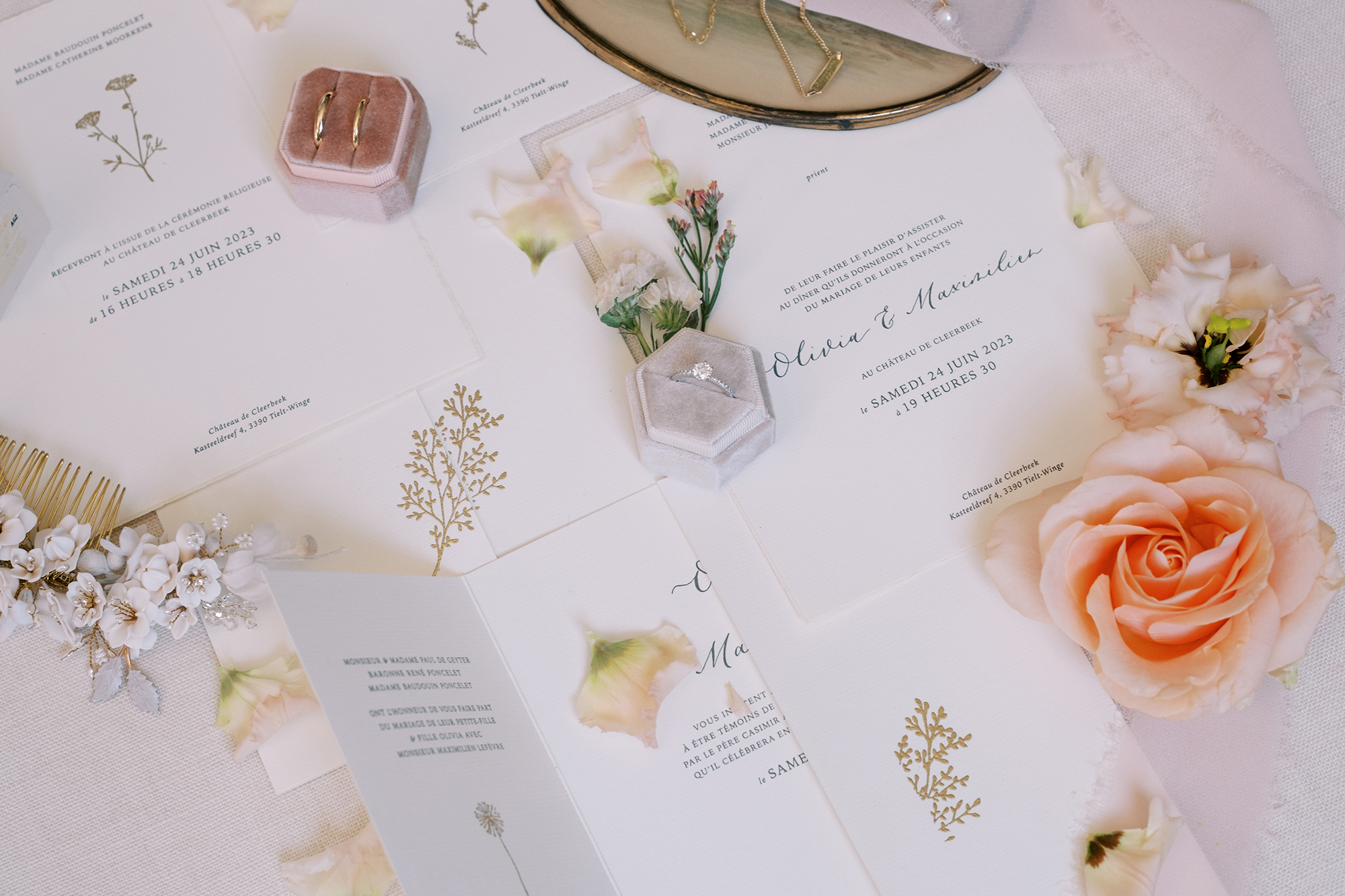 Olivia & Maximilien wedding by Chymo identity layout